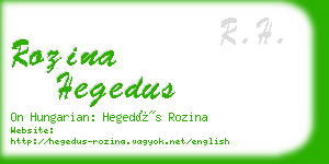 rozina hegedus business card